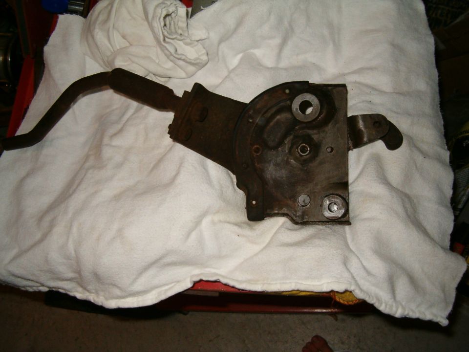 Parking brake assembly with lever on white cloth