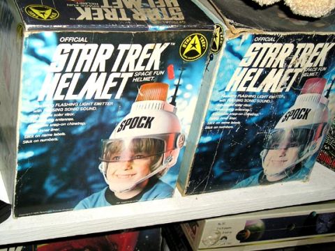 1984 Pontiac Fiero - Boxes for Official Star Trek Space Fun Helmets, a Spock helmet design.