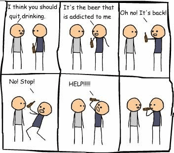 2004 Ford F-150 - A comic strip depicts a humorous take on addiction and the struggle to quit drinking.