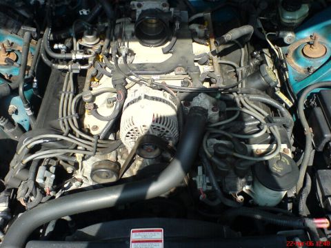 1994 Ford Thunderbird - Close-up view of the engine compartment, likely from a 1994 Ford Thunderbird.