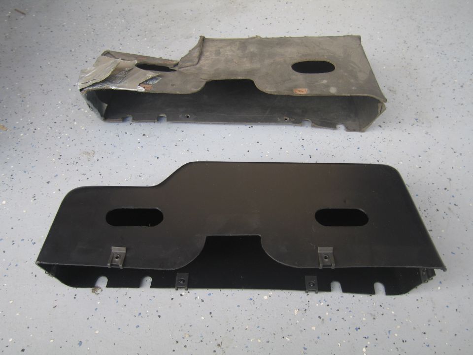 The plastic glove box is much more durable than the stock cardboard one.