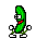1996 Ford Crown Victoria - A pixelated cartoon pickle character with arms and legs, looking to the left.