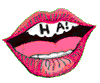 1989 Ford Bronco - A cartoon image of an open mouth with the letters "HA!" visible on the teeth.