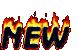 1989 Ford Bronco - Graphic text spelling out 'NEW' engulfed in flames.