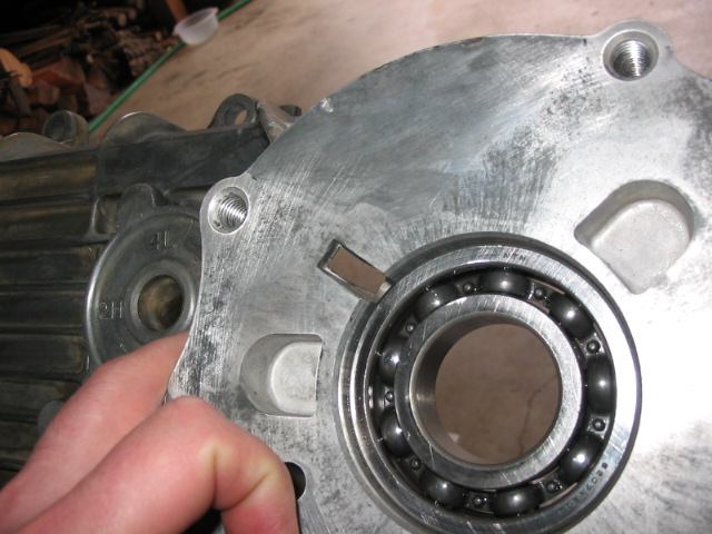 make sure when you are putting the rear Tcase nose piece back on you don't cover that rectagular hole with sealer.  That's a passage for fluid.