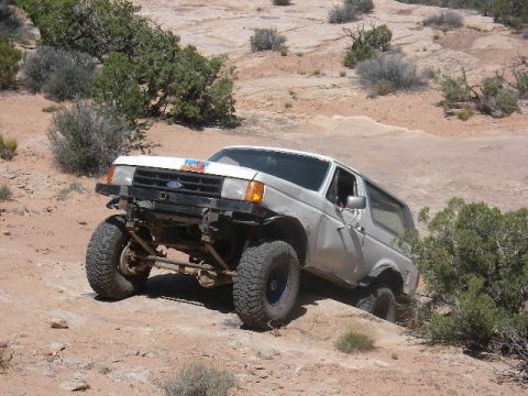1996 Ford Bronco - Here is Nate on the same climb. I thought that I was going to have to strap him up.