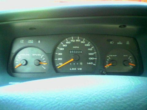 1996 Mercury Grand Marquis - PRND21 Delete LSE V8 text illuminates red, the rest factory green Matte Black with white numerals