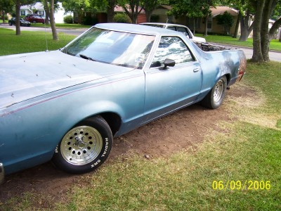 1972 Ford Ranchero - A light blue 1972 Ford Ranchero is parked on a residential street. The photo was taken on June 9, 2006.