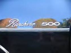 1972 Ford Ranchero - The emblem reads 'Ranchero 500' against a blue sky.