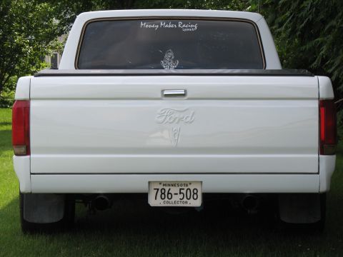 1994 Ford F-150 - Here is a pic of the custom tailgate that my body shop guy made for me. Its the center out of a 1940 Ford pickup tailgate. He added it in a…