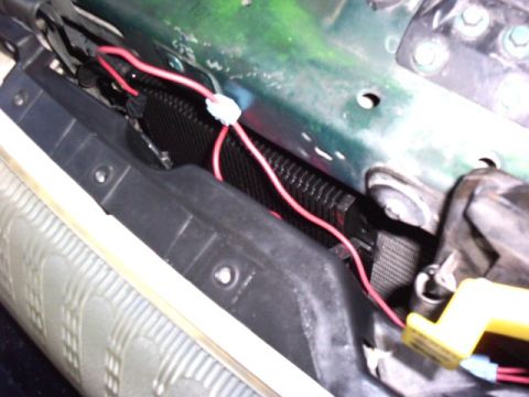 1995 Mercury Sable - It's mounted to the passenger side of the radiator near the stock cooler. It's also right behind the lightbar. Hopefully air can get in. I…
