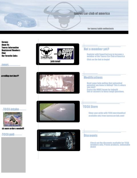 1993 Ford Taurus - The Taurus Car Club of America website features links to forums, membership, and merchandise.