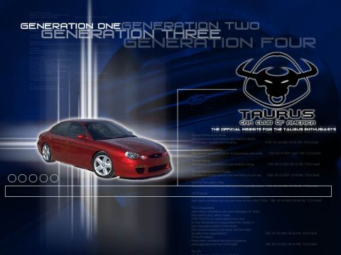 1998 Ford Taurus - Web page design with the Taurus Rage on it