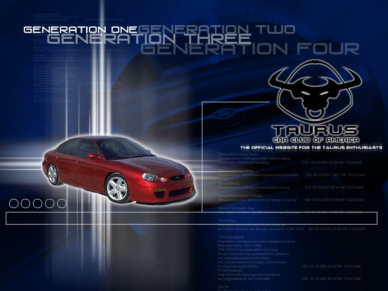 Web page design with the Taurus Rage on it