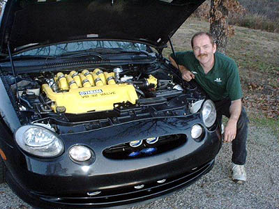 1998 Ford Taurus - Carter Arkan's blown Gen. 3 SHO; engine pic with the man himself