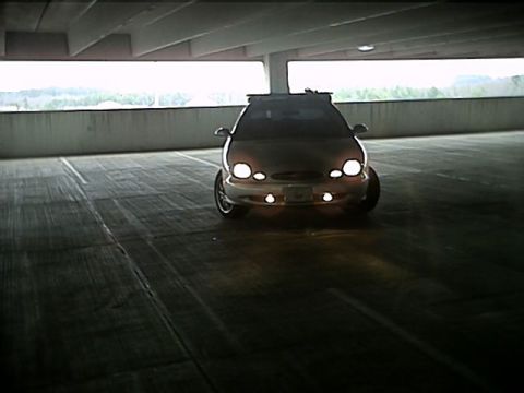 1998 Ford Taurus - This is showing my headlights and fog lights all lit up. 3/15/02