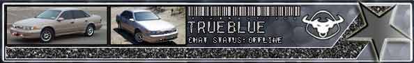 Forum signature banner with two photos of a silver sedan and "TRUE BLUE" text