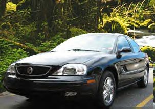1993 Ford Taurus - Here's the Sable on the forest background. Notice how the road doesn't come to the end of the picture. We'll use the Blur tool to make it f…