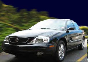 1993 Ford Taurus - I use the Motion Blur Filter to add movement to the background. Here's the Mercury back in the picture.