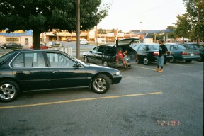 1991 Ford Taurus - couzin renees accord, with my first wagon, big blue, in the back ground