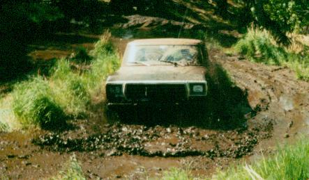 1978 Ford Bronco - I forget when, but this was my first time taking it offroad. We climbed up Red(??) Mtn, found this mudhole, and I got stuck at the other en…