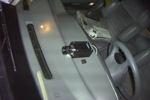 1995 Ford Taurus - Dash mt'd camera, just power goin to them all in these pics, didnt hook up the transmitter.