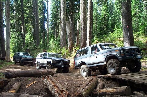 1996 Ford Bronco - Bob K, Toni and I running the Naches Trail, from Government Camp towards Kanar Flats