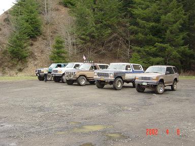 1996 Ford Bronco - all lined up
