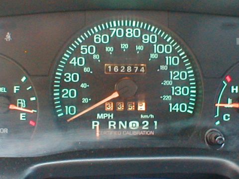 1995 Ford Crown Victoria - Mileage, notice the trip odometer and the fuel gauge, not bad!