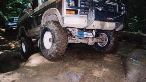 1987 Ford Bronco - Brown Bull stretches his legs a little.