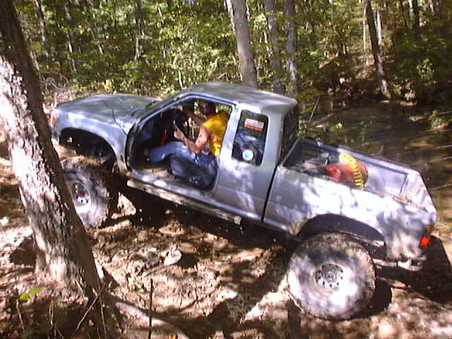 Barry breaks a front axle trying to climb Cherokee Hill.