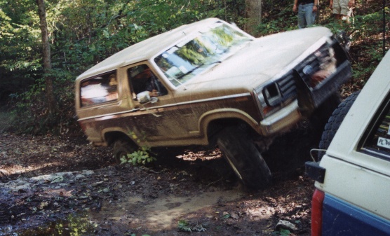 Rick drives Brown Bull over ledge.