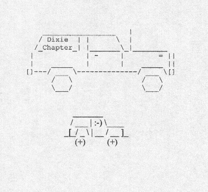1987 Ford Bronco - Two fanatics, Rick and I, show off our ASCII Bronco sig lines.