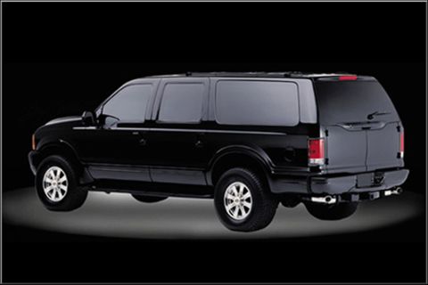 2001 Ford Excursion - Black 2001 Ford Excursion shown from a three-quarter front view.
