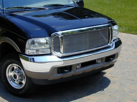 2001 Ford Excursion - billet one piece grill and clear lenses