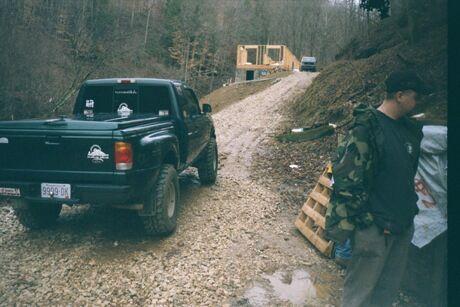 1998 Ford Ranger - At Sparkz's place in Hardshell, KY lookin' up the hill at his house.