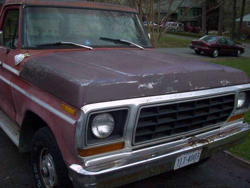 The hood - Stripped and sanded - Full view