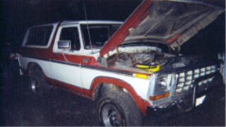 1978 Ford Bronco - This 1978 Ford Bronco is shown with its hood open, revealing the engine compartment.