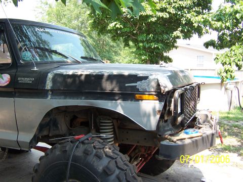 1978 Ford Bronco - hood about half done