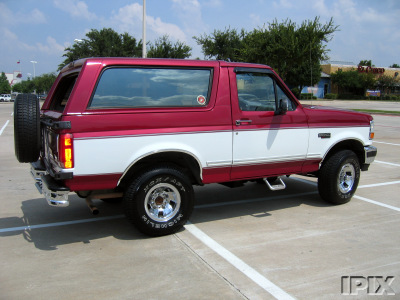 1995 Ford Bronco - This 1995 Ford Bronco is shown from the rear three-quarter view in a parking lot.