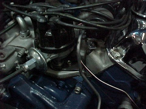 1968 Mercury Cougar - Engine bay detail showing distributor and wiring harness.