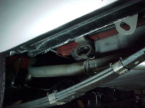 1968 Mercury Cougar - Underside view shows exhaust pipe and leaf spring components.