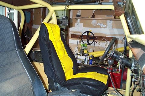 1982 Ford Customline - cool seatcovers from the store. no i did not make these, somethings you just have to buy...