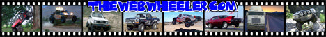 1990 Ford Bronco - Website banner reading THEWEBWHEELER.COM over a film-strip collage of off-road 4x4 vehicles.