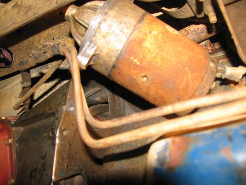 1978 Ford Bronco - Starter motor and transmission housing detail, likely from an older vehicle.
