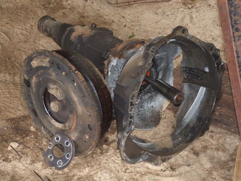 1972 Ford Ranchero - This automatic transmission appears to be disassembled, showing its internal components and exterior housing.