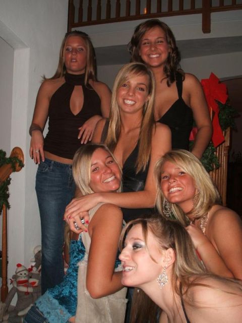 1986 Ford Bronco - A group of friends gathered together, possibly for a holiday celebration, posing for a picture on a staircase.