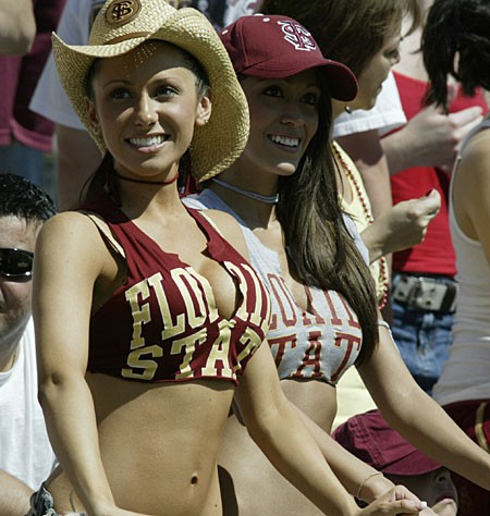 1986 Ford Bronco - Fans in Florida State University attire at a game.