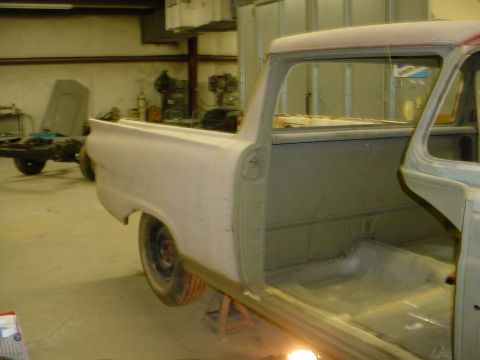 1972 Ford Ranchero - This 1957 Ford Ranchero is undergoing restoration, with its interior and bodywork exposed.