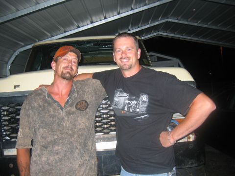 1992 Ford Mustang - Two men pose for a photo in front of a truck.